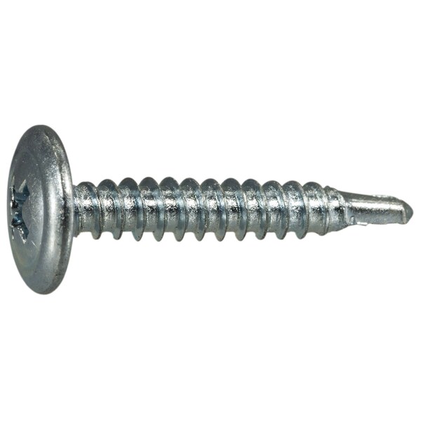 Self-Drilling Screw, #8 x 1 in, Zinc Plated Steel Truss Head Phillips Drive, 500 PK